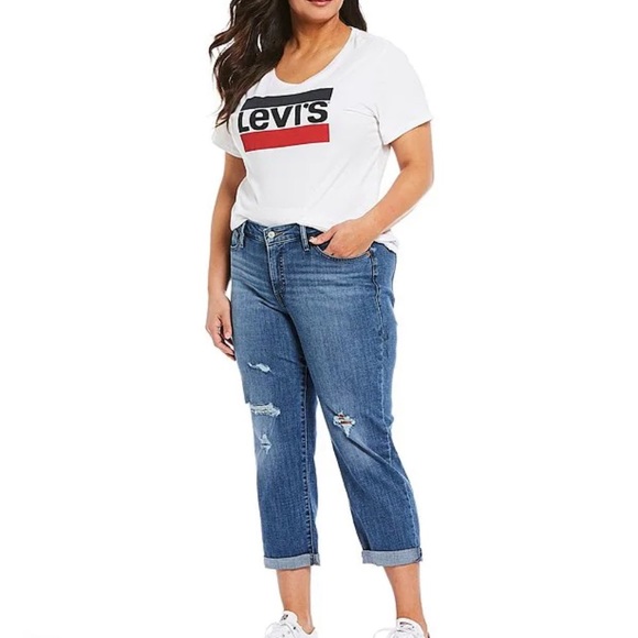 NWT Levi's Distressed Boyfriend Mid Rise Denim Jeans Women's Size 28 - Picture 4 of 9